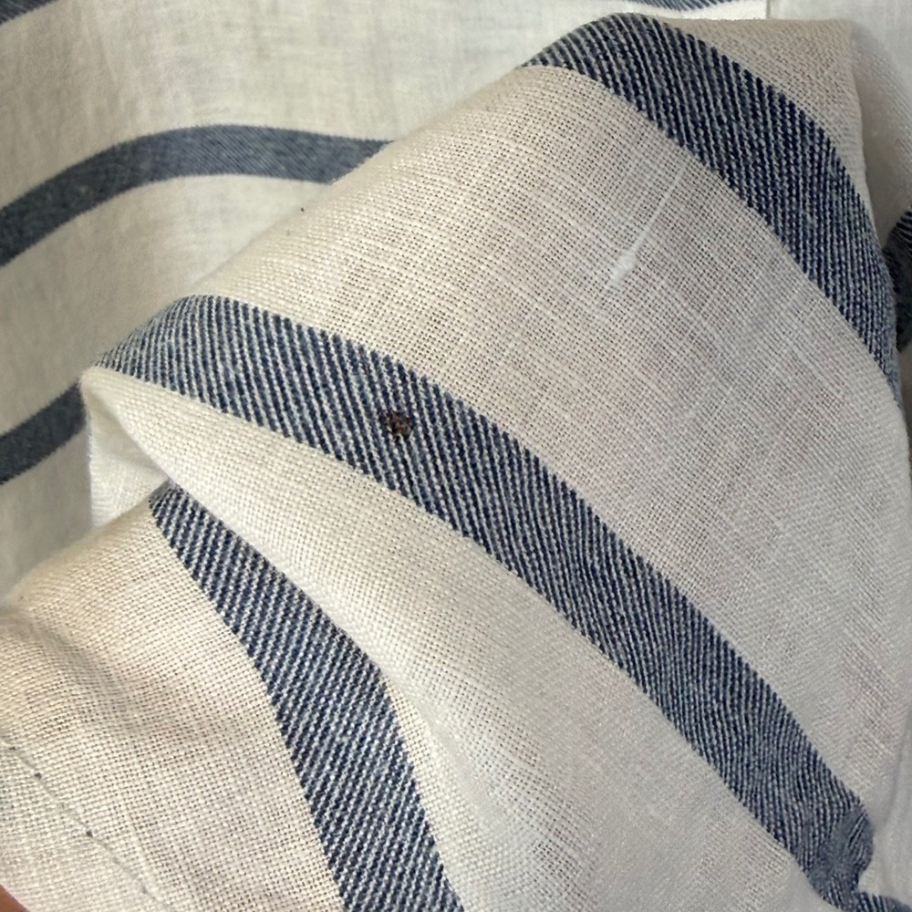 Viola Borghi Linen Tunic Women S Blue White Stripe Made in Italy Coastal Travel - Picture 10 of 10